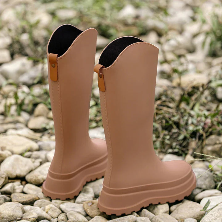 Gummistiefel Damen mit Hohem Schaft und Runder Kappe