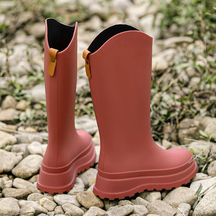 Gummistiefel Damen mit Hohem Schaft und Runder Kappe