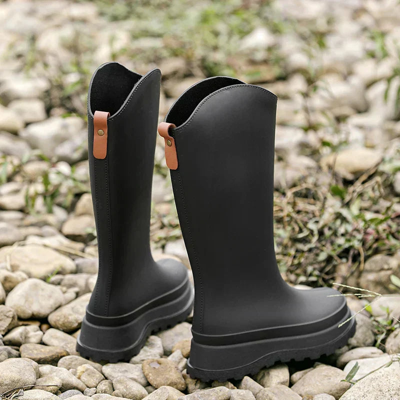Gummistiefel Damen mit Hohem Schaft und Runder Kappe