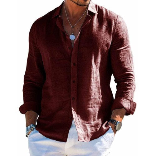 Hagen | Herren Langarm Casual Knopf Hemd