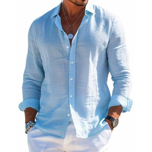 Hagen | Herren Langarm Casual Knopf Hemd