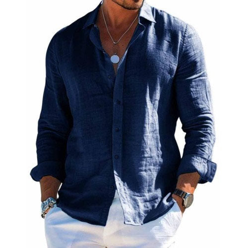 Hagen | Herren Langarm Casual Knopf Hemd