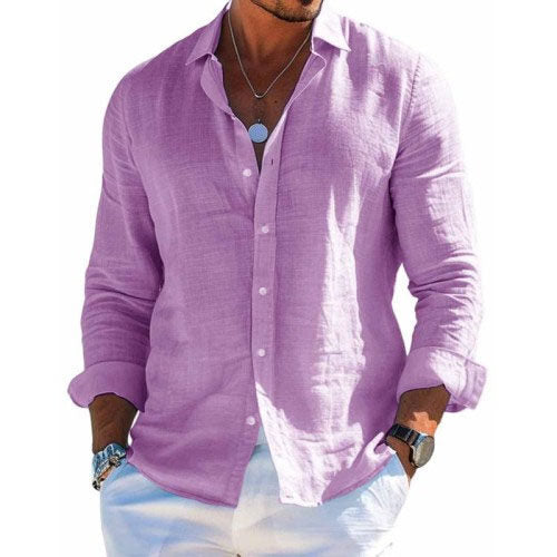 Hagen | Herren Langarm Casual Knopf Hemd