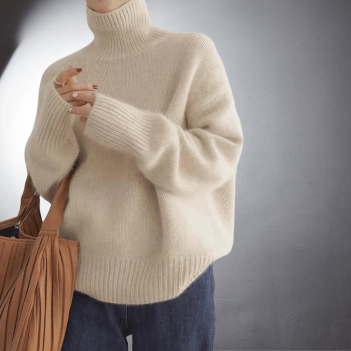 Hanna Damen klassischer Rollkragenpullover in zeitloser Strickoptik