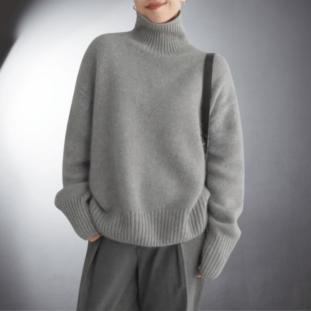 Hanna Damen klassischer Rollkragenpullover in zeitloser Strickoptik