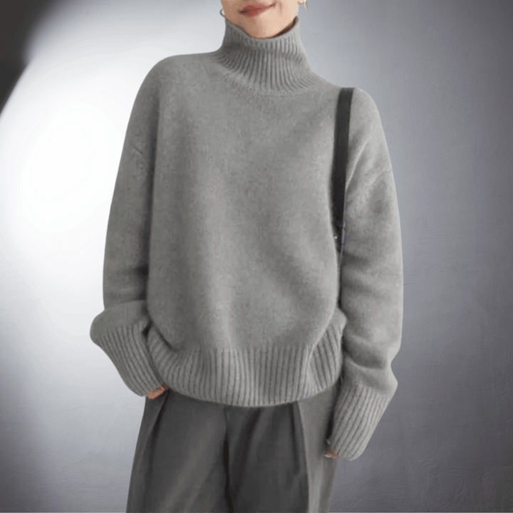 Hanna Damen klassischer Rollkragenpullover in zeitloser Strickoptik