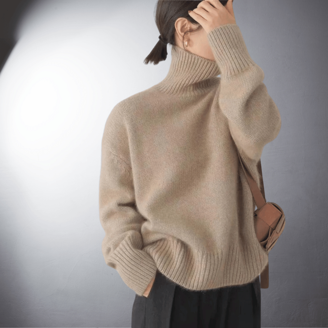 Hanna Damen klassischer Rollkragenpullover in zeitloser Strickoptik