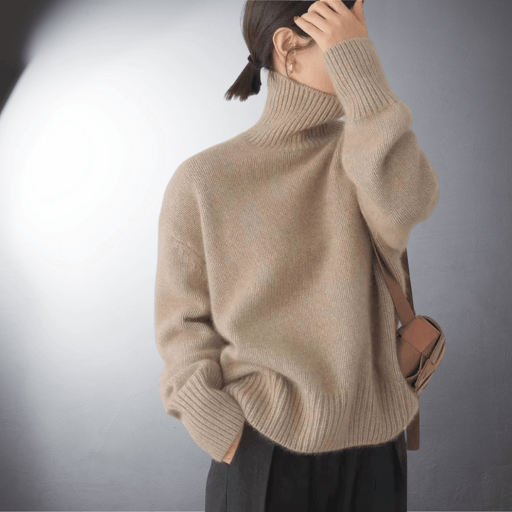Hanna Damen klassischer Rollkragenpullover in zeitloser Strickoptik