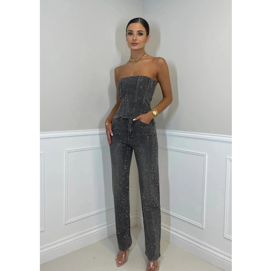 Hannah | Elegantes High Waist Zweiteiler-Set