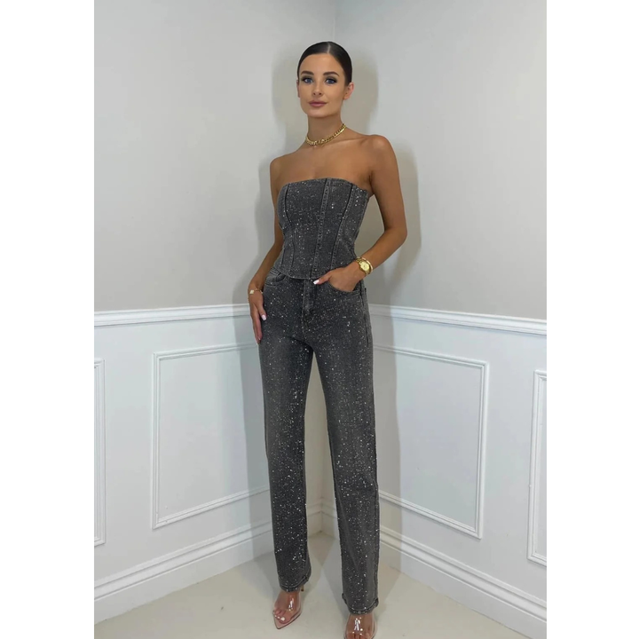 Hannah | Elegantes High Waist Zweiteiler-Set