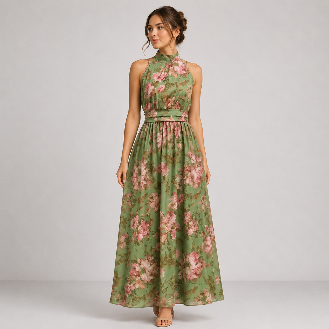 Hanne | Florales Fließendes Maxikleid
