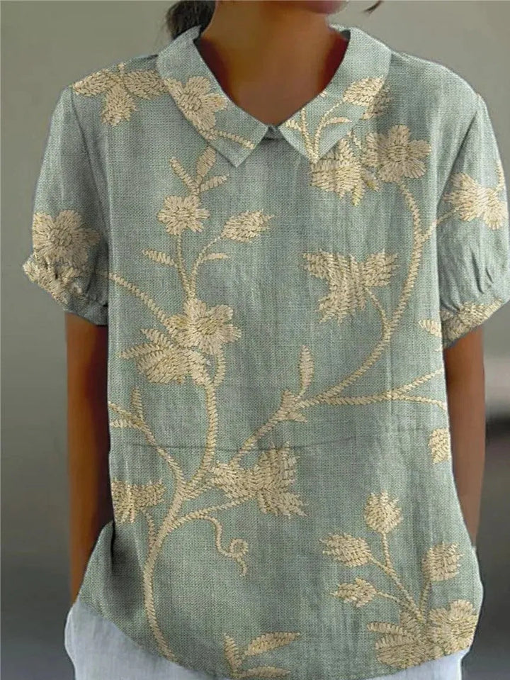 Hannelore | Damen Fließende Wiesenblumen Bluse