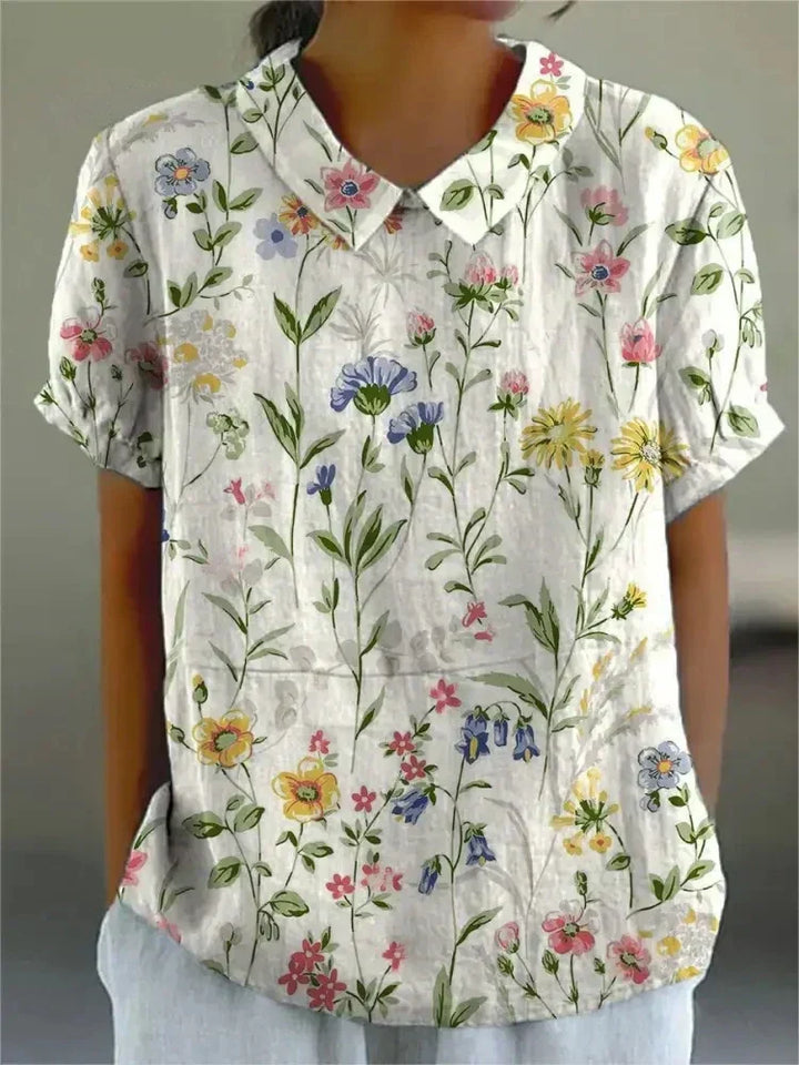 Hannelore | Damen Fließende Wiesenblumen Bluse