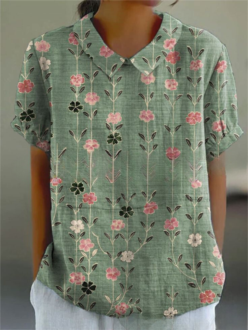 Hannelore | Damen Fließende Wiesenblumen Bluse