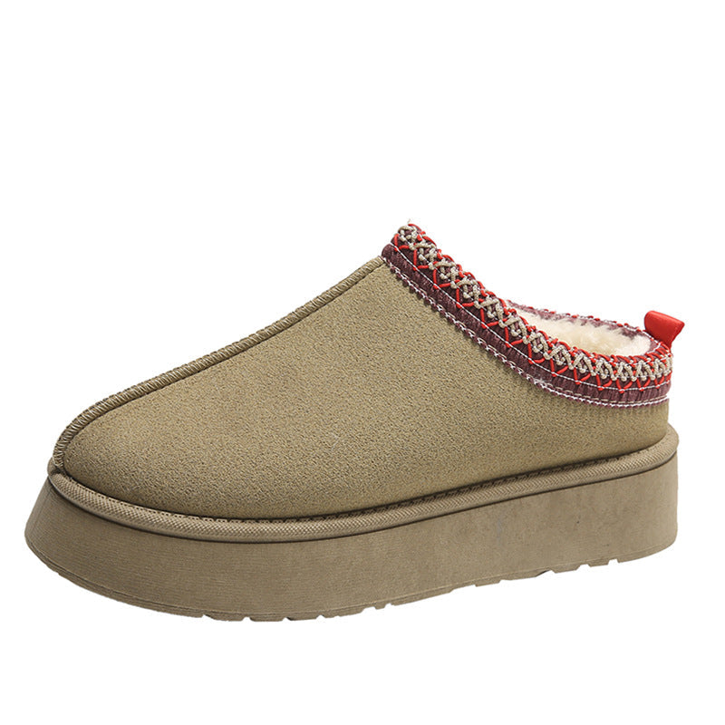 Hausschuhe Damen mit Plateausohle und weichem Innenfutter