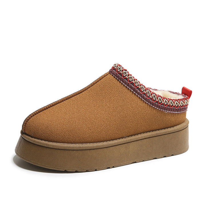 Hausschuhe Damen mit Plateausohle und weichem Innenfutter