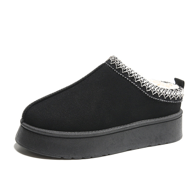 Hausschuhe Damen mit Plateausohle und weichem Innenfutter