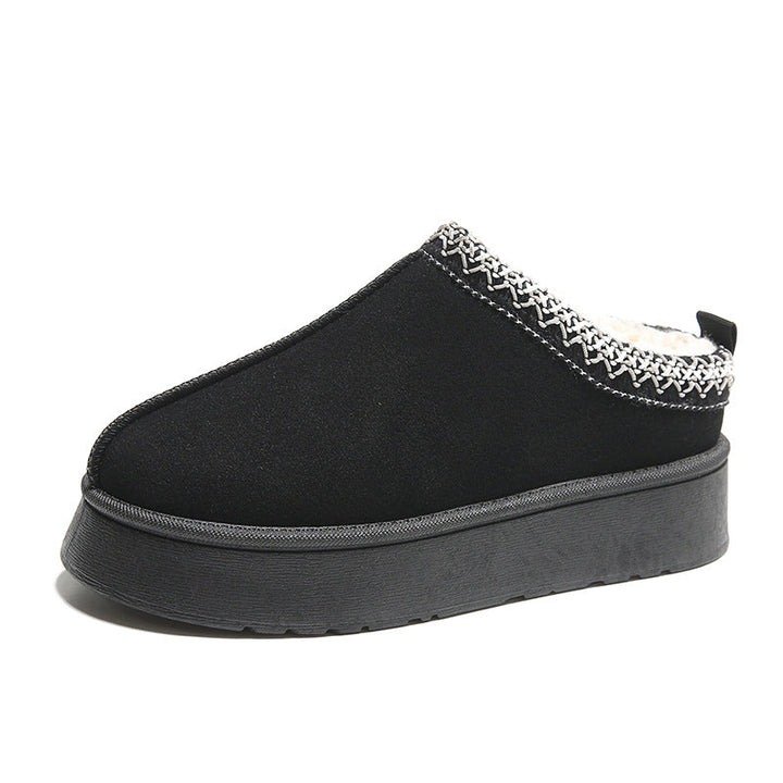 Hausschuhe Damen mit Plateausohle und weichem Innenfutter