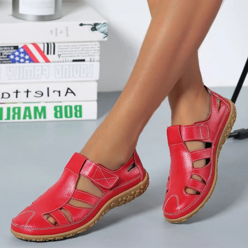 Helena | Damen Orthopädische Komfort Sandalen mit Klett