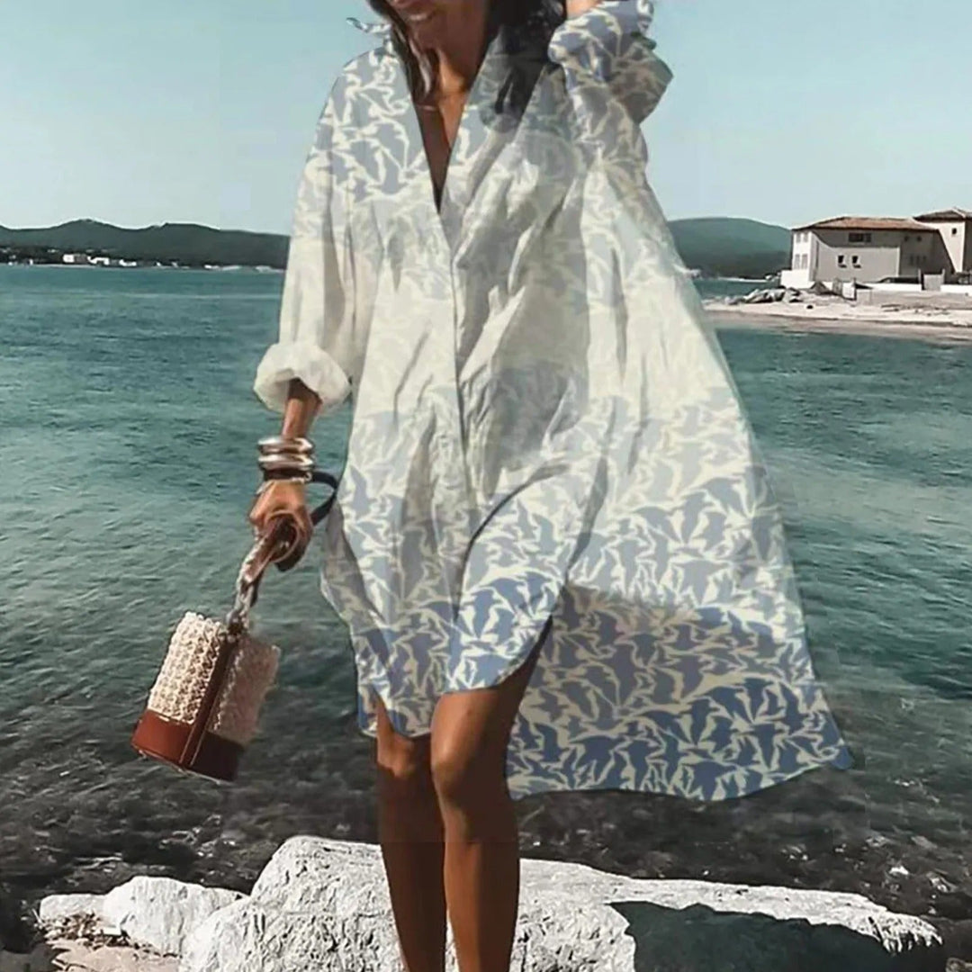 Helga | Damen lässiges Sommer-Hemdkleid