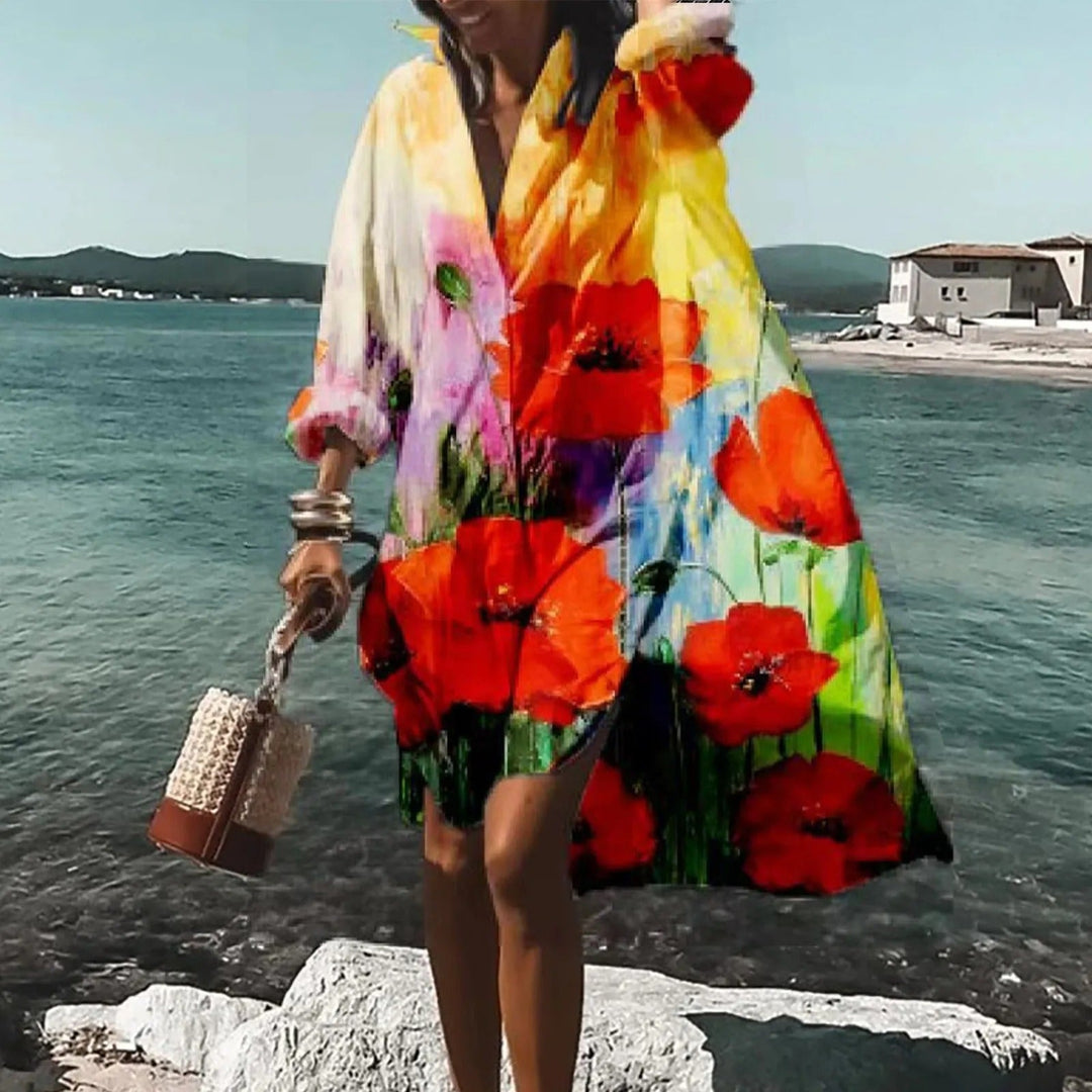 Helga | Damen lässiges Sommer-Hemdkleid