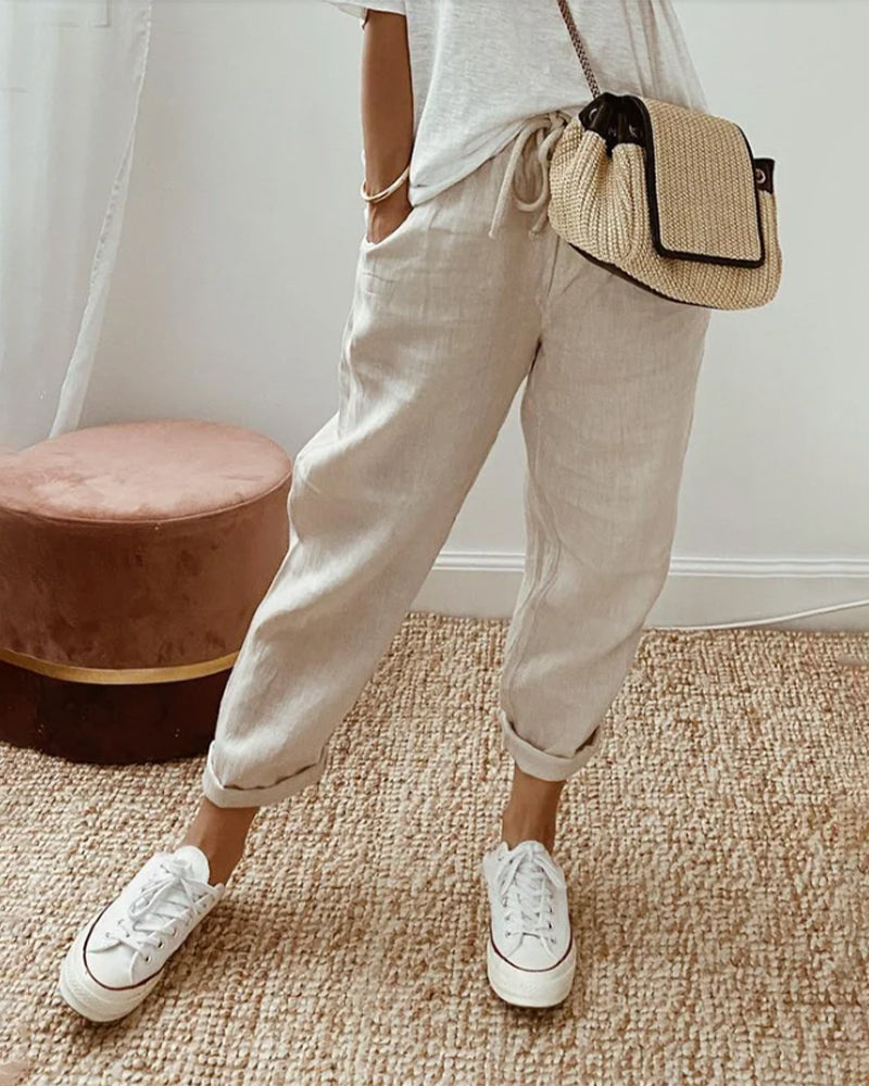 Helga | Damen leichte Freizeit Leinenhose