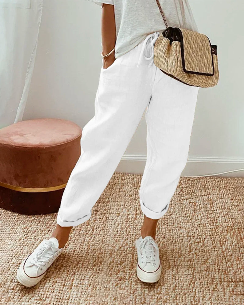 Helga | Damen leichte Freizeit Leinenhose
