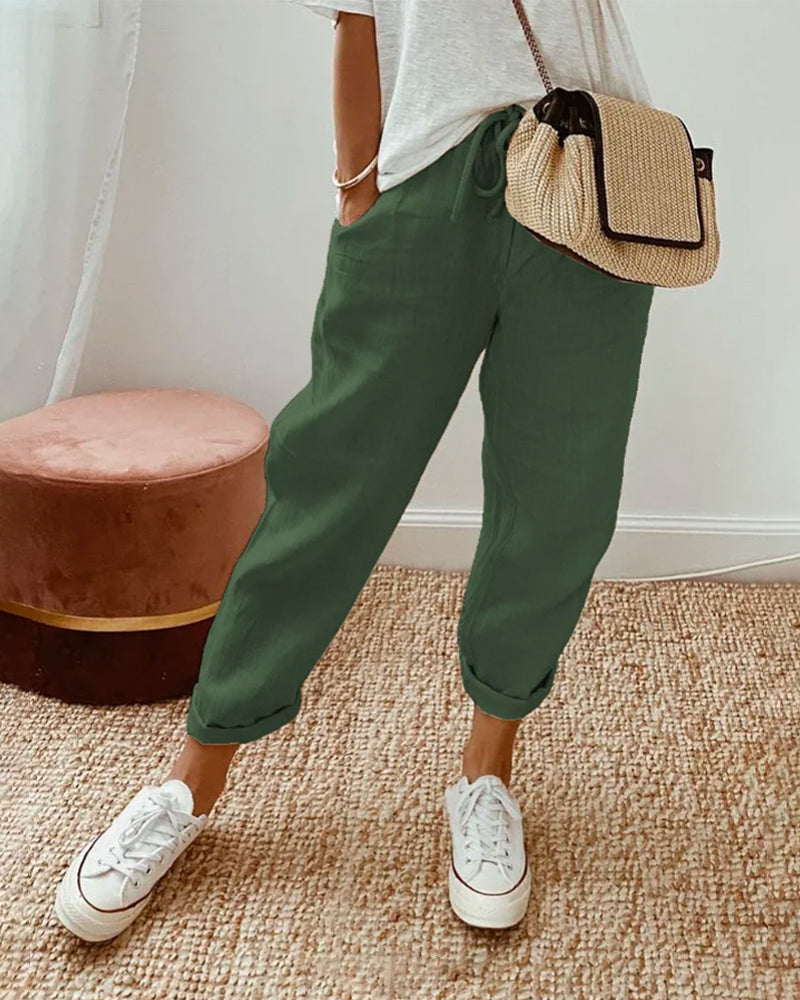 Helga | Damen leichte Freizeit Leinenhose