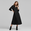 Henni | Damen Hemdblusenkleid in A-Linie mit Krempelärmeln und Taschen