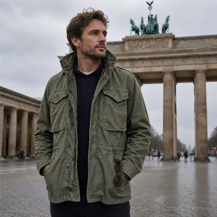 Henrik Herren Feldjacke mit Stehkragen und Pattentaschen