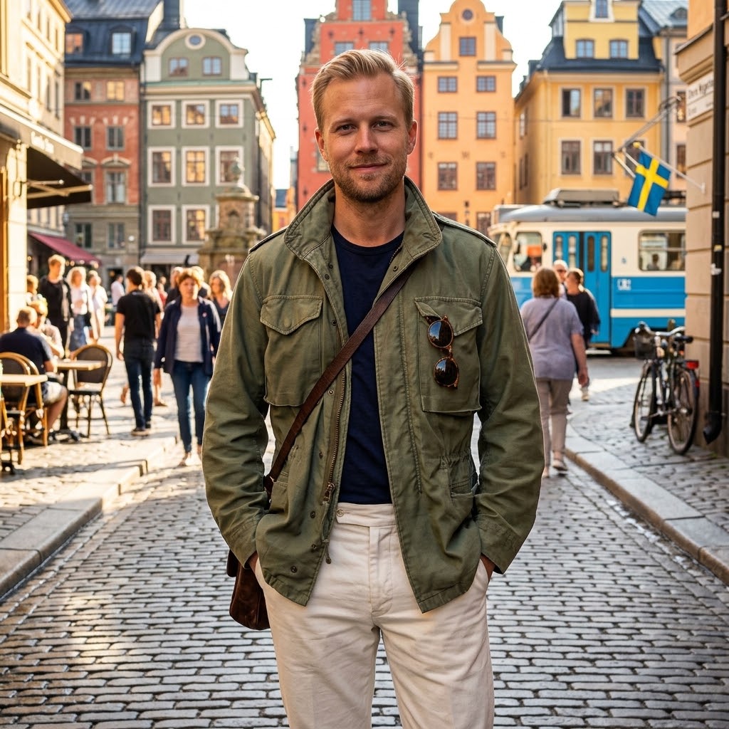 Henrik Herren Feldjacke mit Stehkragen und Pattentaschen