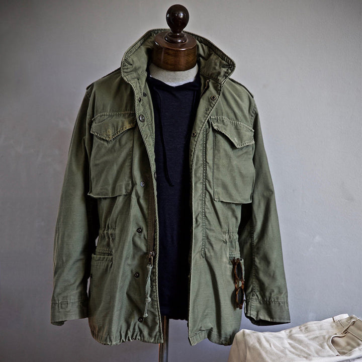 Henrik Herren Feldjacke mit Stehkragen und Pattentaschen – Olivgrün