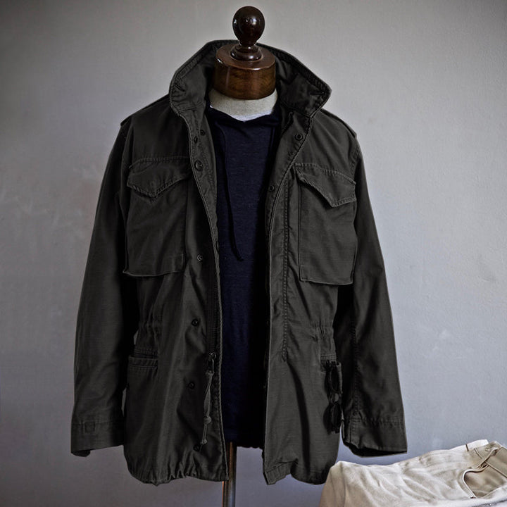 Henrik Herren Feldjacke mit Stehkragen und Pattentaschen – Schwarz