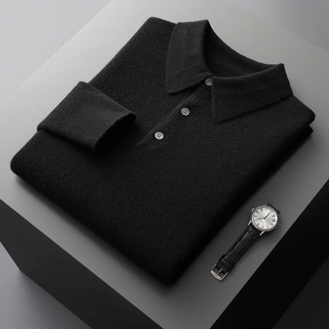 Sebastian | Herren Kaschmir Polo Strickpullover