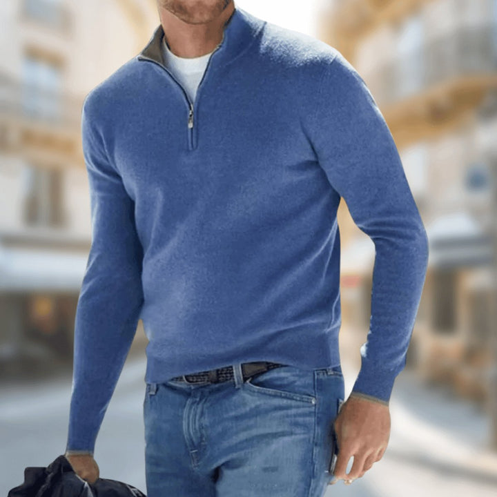 Felix | Herren Leichter Quarter-Zip Strickpullover