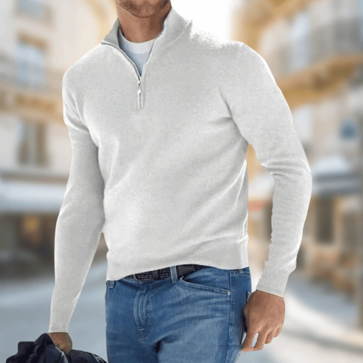 Felix | Herren Leichter Quarter-Zip Strickpullover