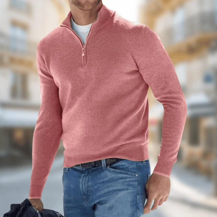 Felix | Herren Leichter Quarter-Zip Strickpullover