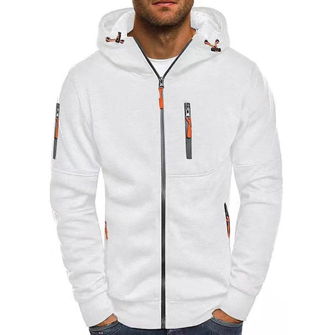 Simon | Herren Kapuzenpullover Strick mit Reißverschluss und Kordelzug