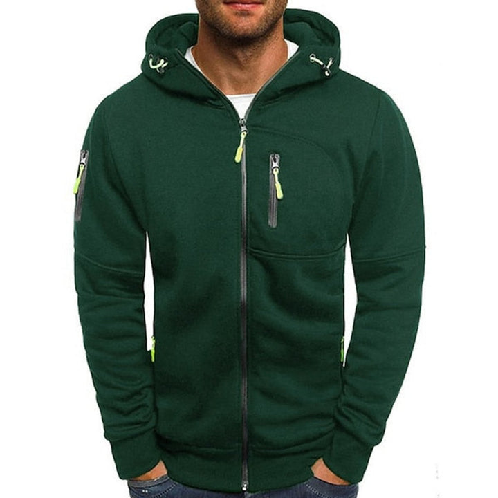 Simon | Herren Kapuzenpullover Strick mit Reißverschluss und Kordelzug