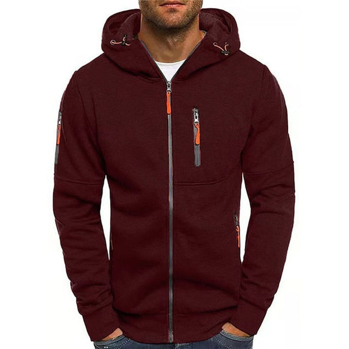 Simon | Herren Kapuzenpullover Strick mit Reißverschluss und Kordelzug