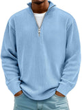 Simon | Herren Rippstrick Quarter-Zip Pullover mit Stehkragen
