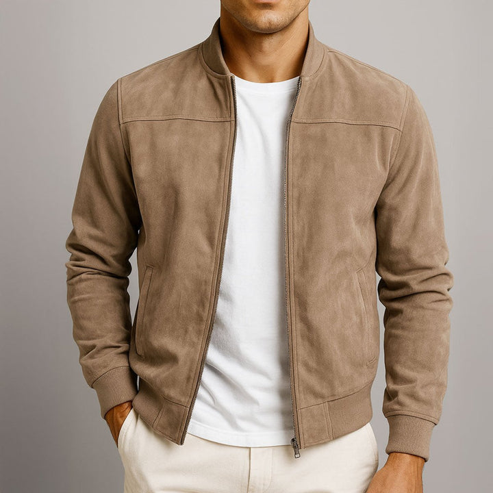 Dominik | Herren Wildleder Bomber Steppjacke