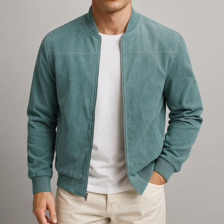 Dominik | Herren Wildleder Bomber Steppjacke