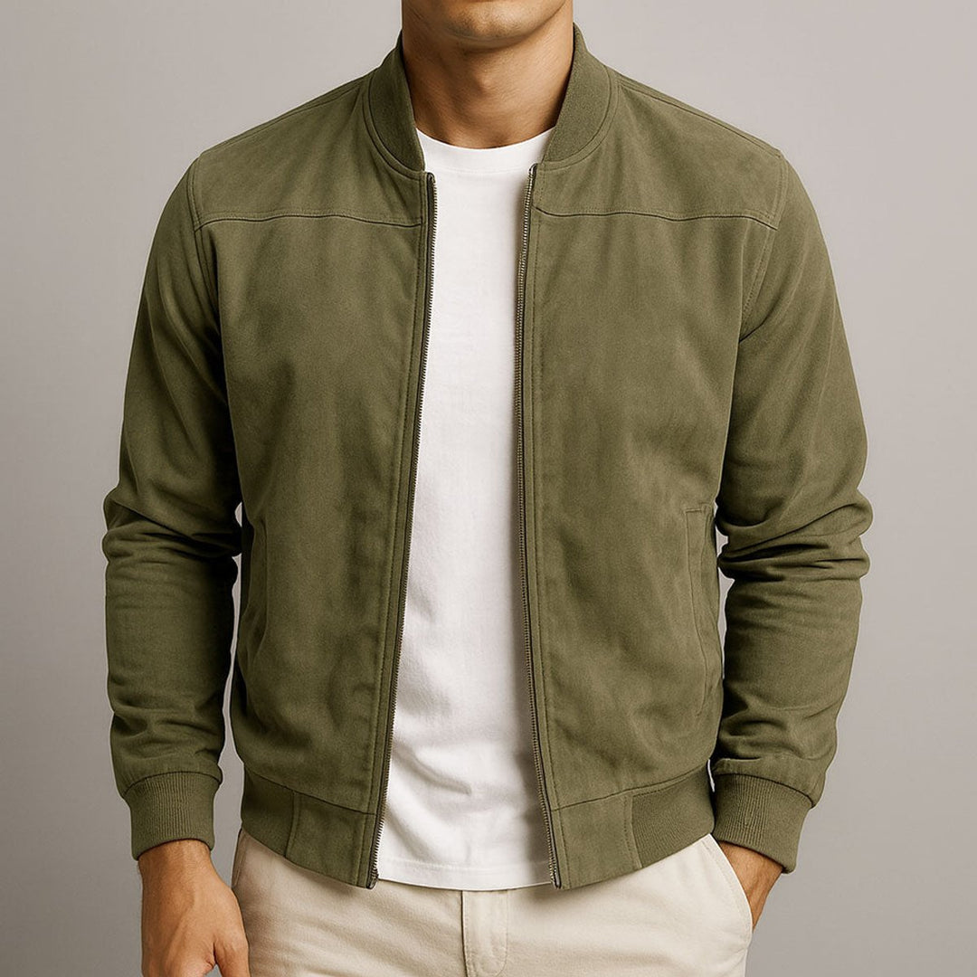 Dominik | Herren Wildleder Bomber Steppjacke