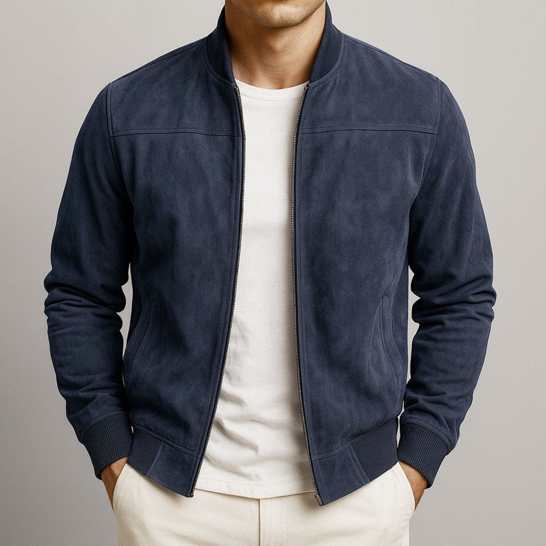 Dominik | Herren Wildleder Bomber Steppjacke