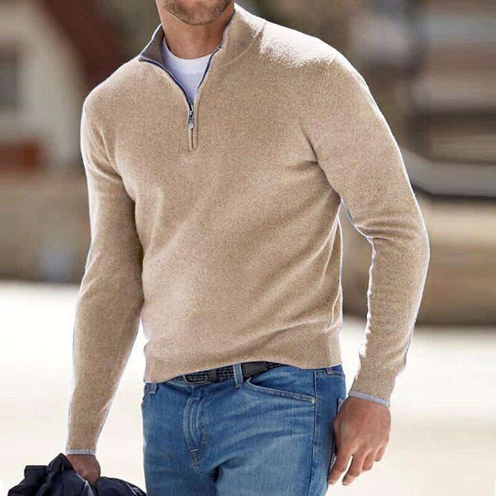 Dominik | Herren Strickpullover mit Halbem Reißverschluss