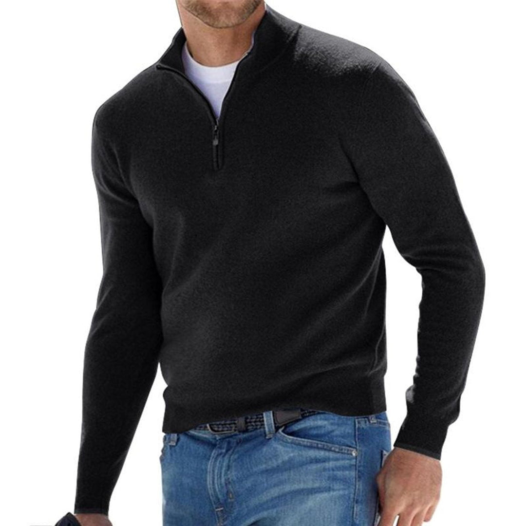 Dominik | Herren Strickpullover mit Halbem Reißverschluss