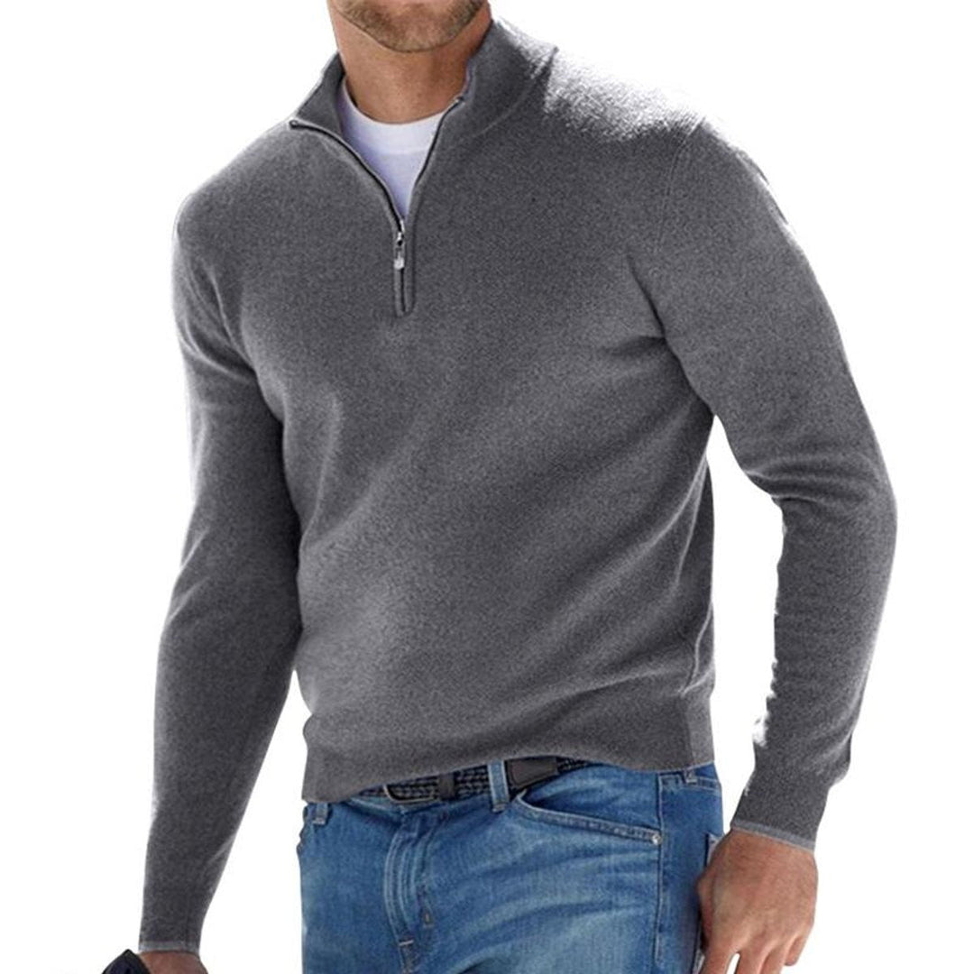 Dominik | Herren Strickpullover mit Halbem Reißverschluss