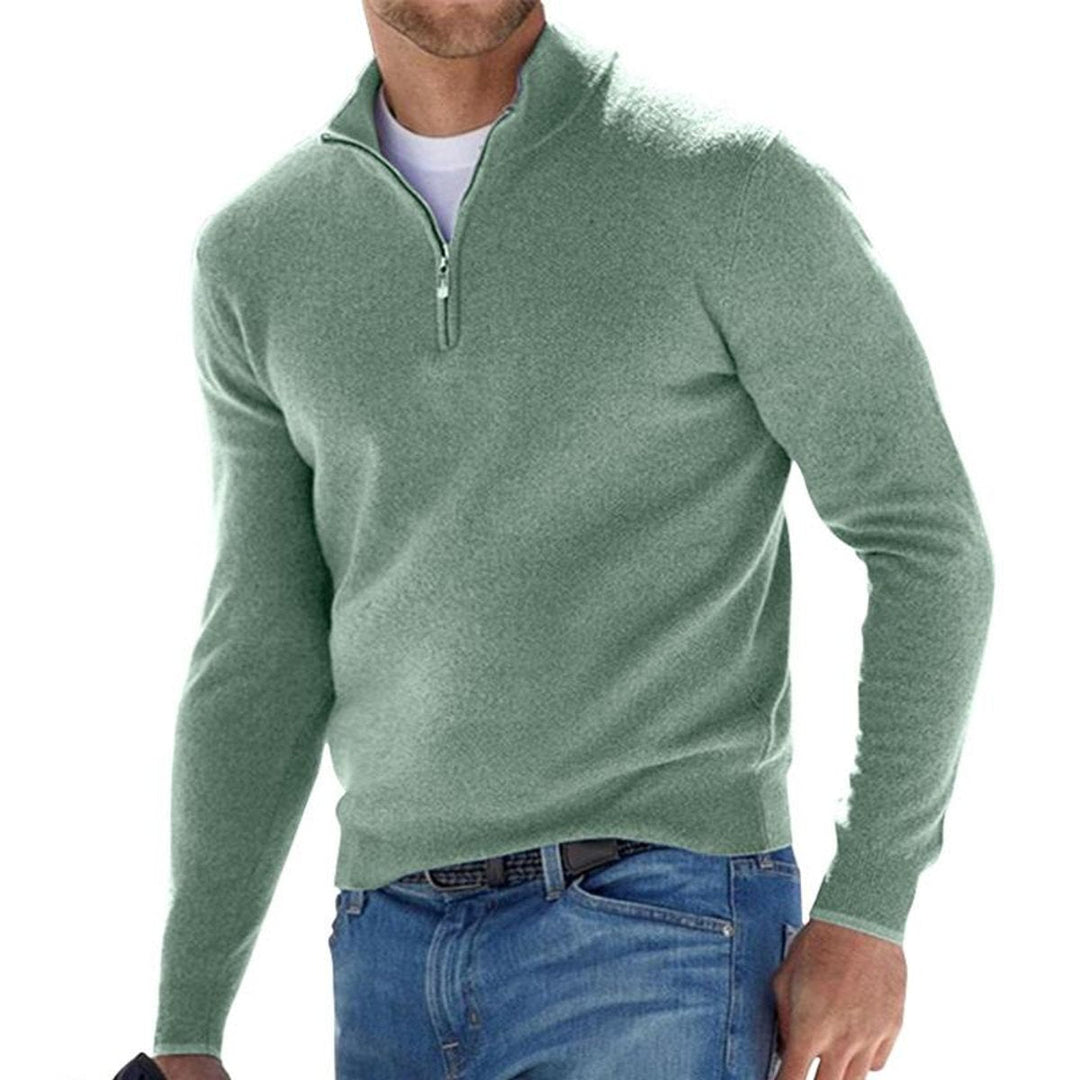 Dominik | Herren Strickpullover mit Halbem Reißverschluss