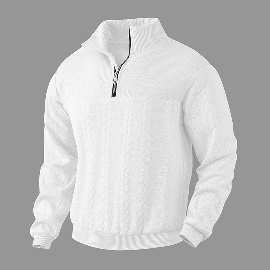 Andreas | Herren Zopfstrick Pullover mit Reißverschluss